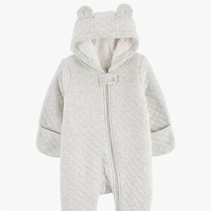 Carter's Gray Quilted Baby Jacket with Ears